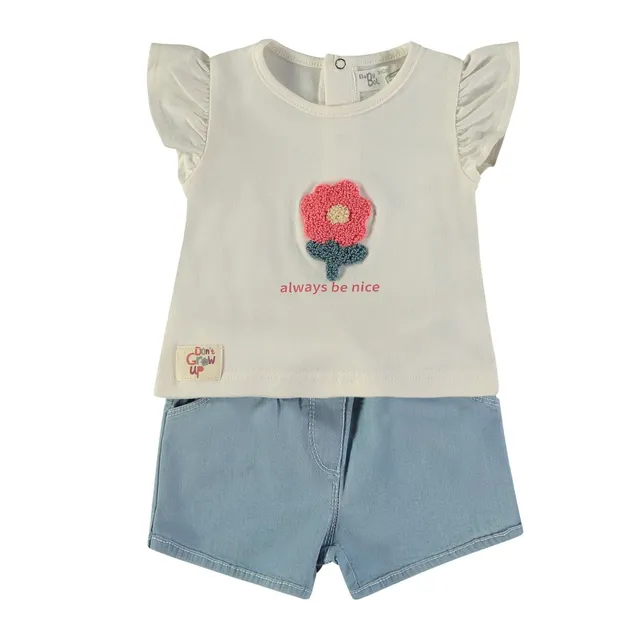 Wonderlife 161006 completo 2 pezzi fiorellino t-shirt + shorts
