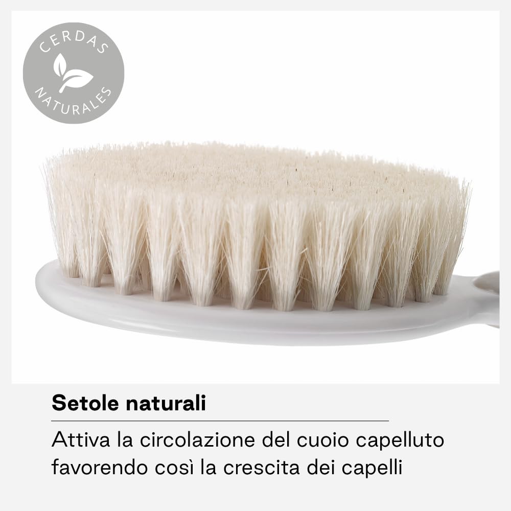 Jané set spazzola pettine neonato Beige setole naturali