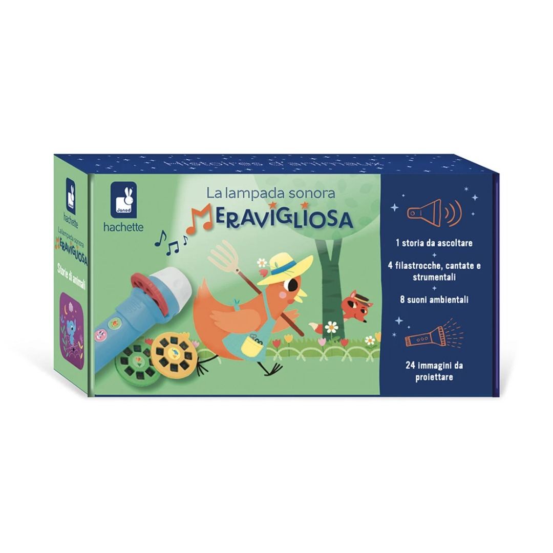 Janod Meravigliosa Lampada Sonora Animali proiettore 3 dischi