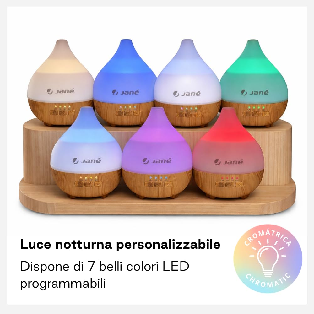 Jané Drop Umidificatore 140 ml Legno 7 Colori LED