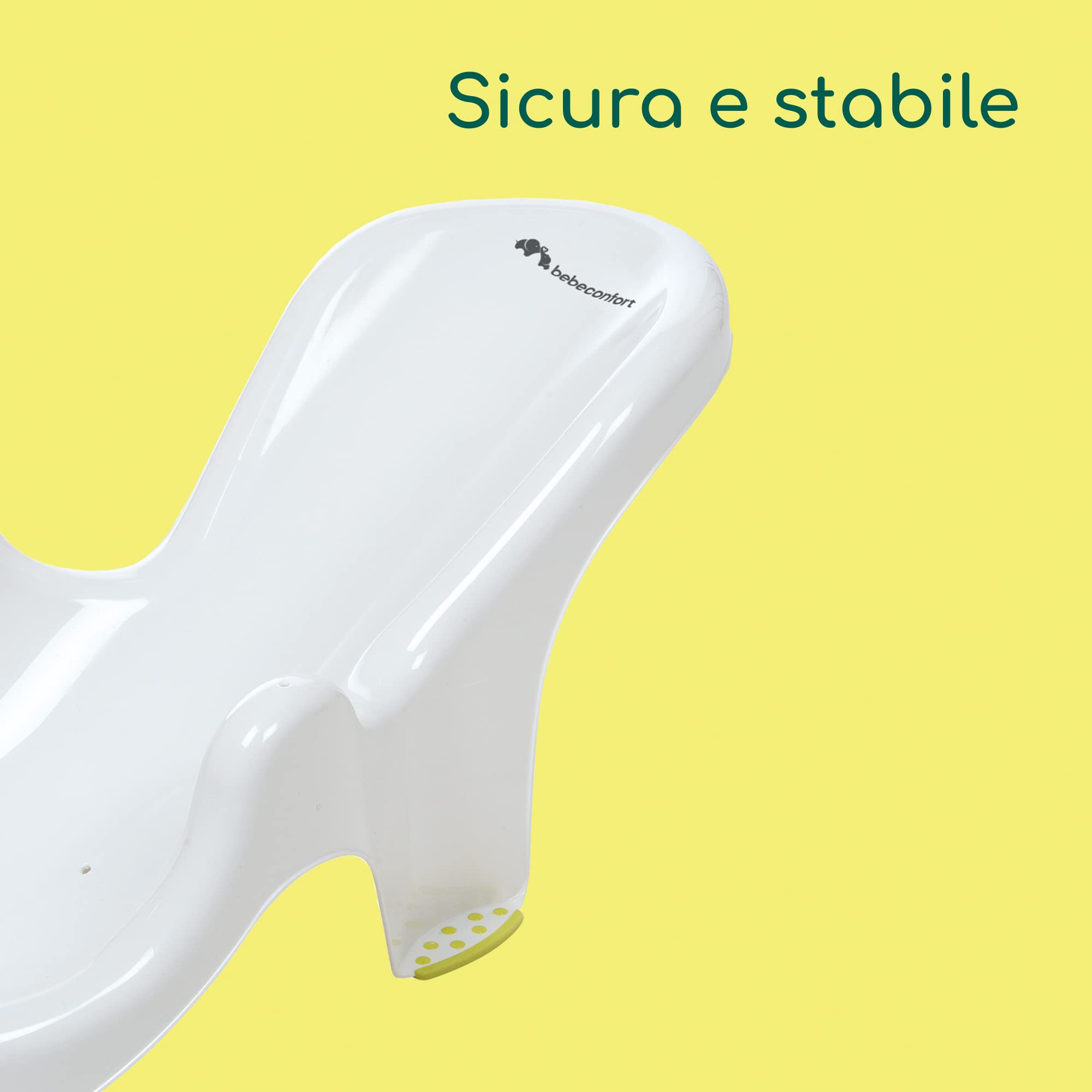 Bebé Confort Sdraietta Bagnetto Ergonomica Bianco Lime 0-6 mesi antiscivolo