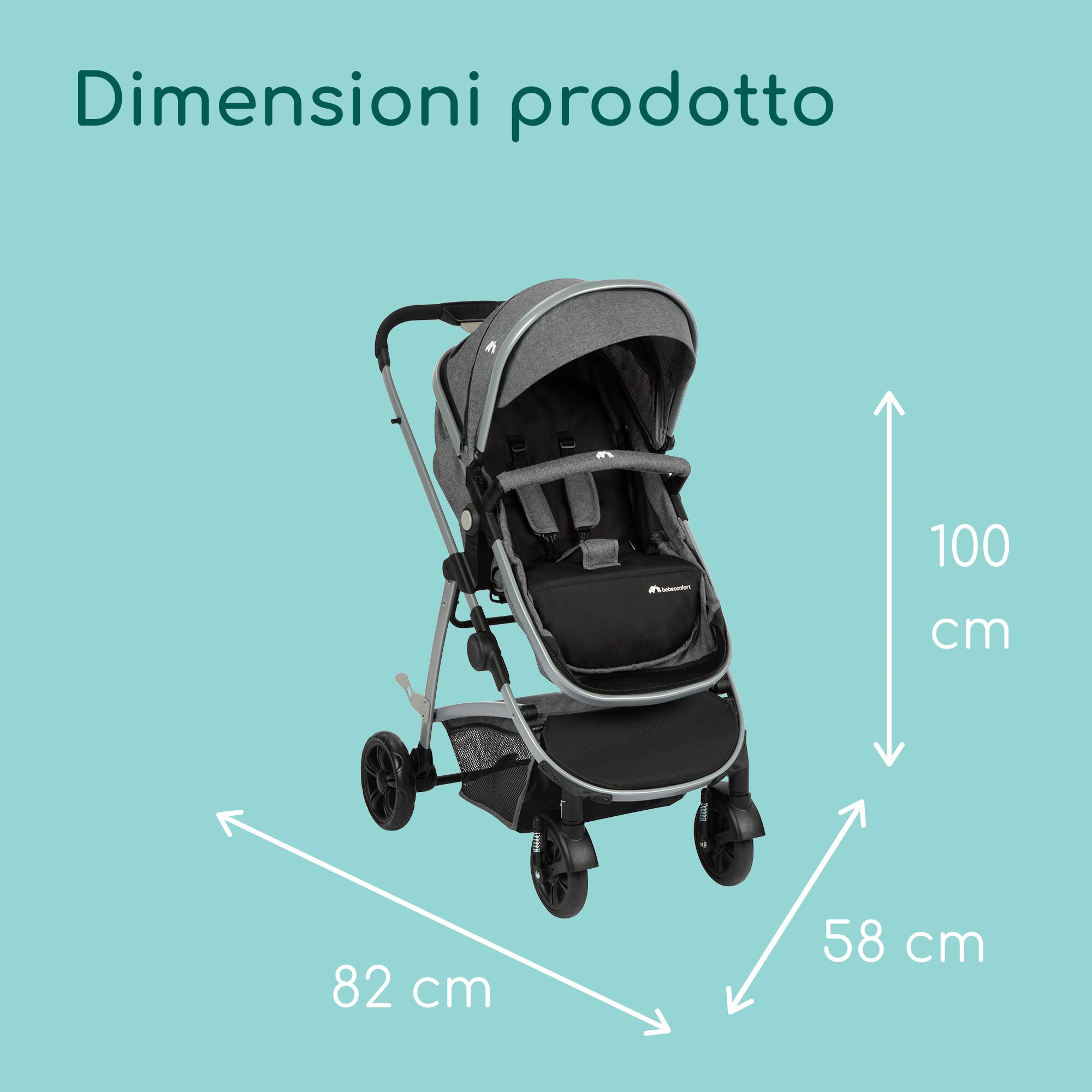 Bebé Confort Hello 3 in 1 trio passeggino Black Chic navicella