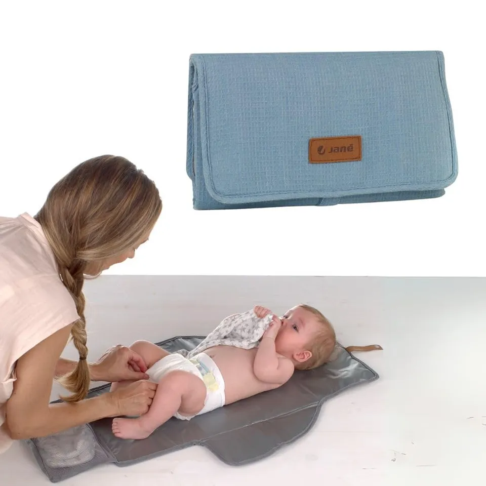 Jané Fasciatoio Portatile Tulip Azzurro con Tasca