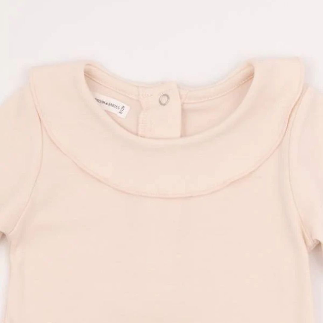 Bamboom Collo Volant body bimba maniche lunghe rosa