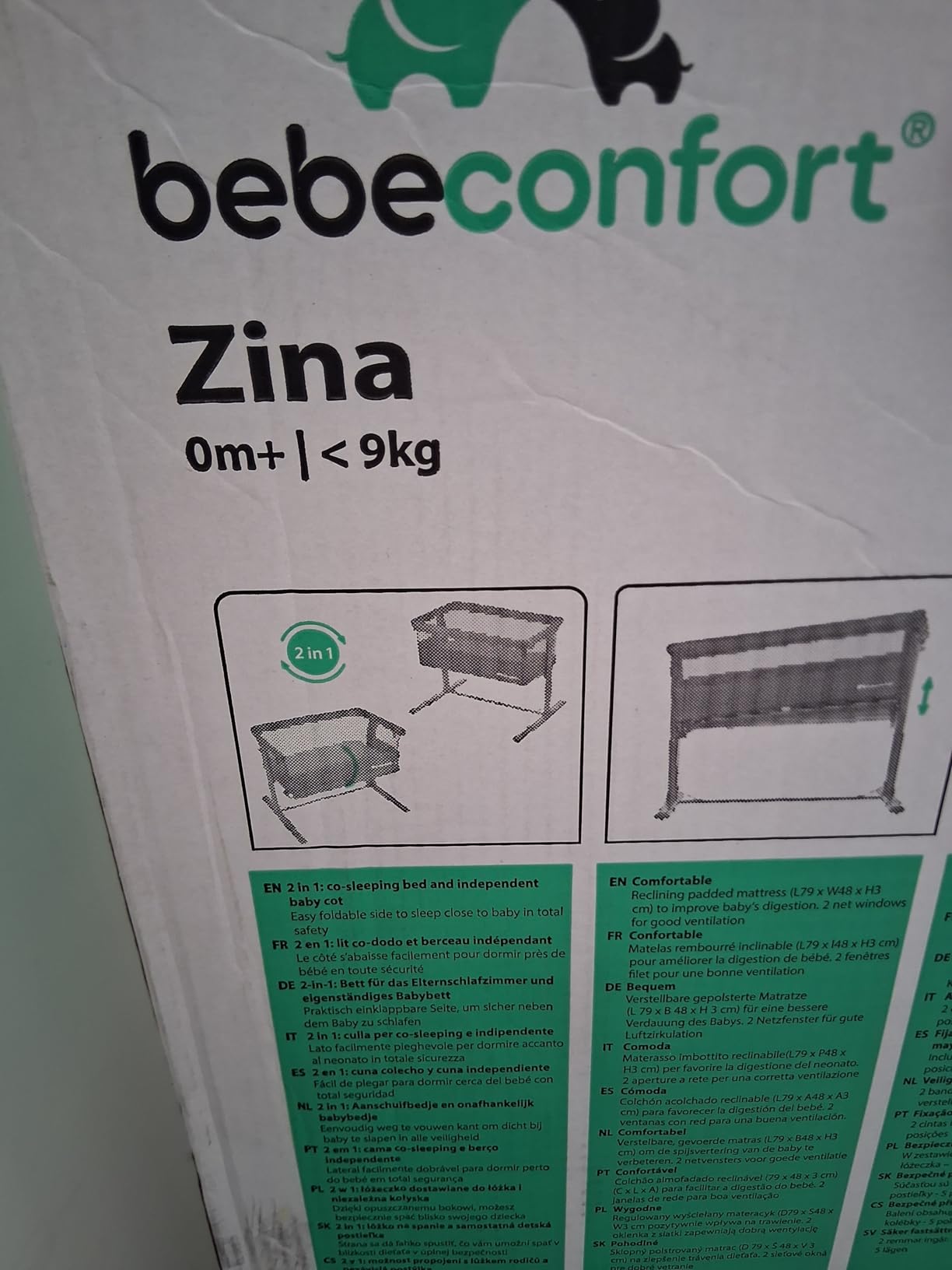Bebé Confort Zina culla fianco letto Mineral Graphite co-sleeping
