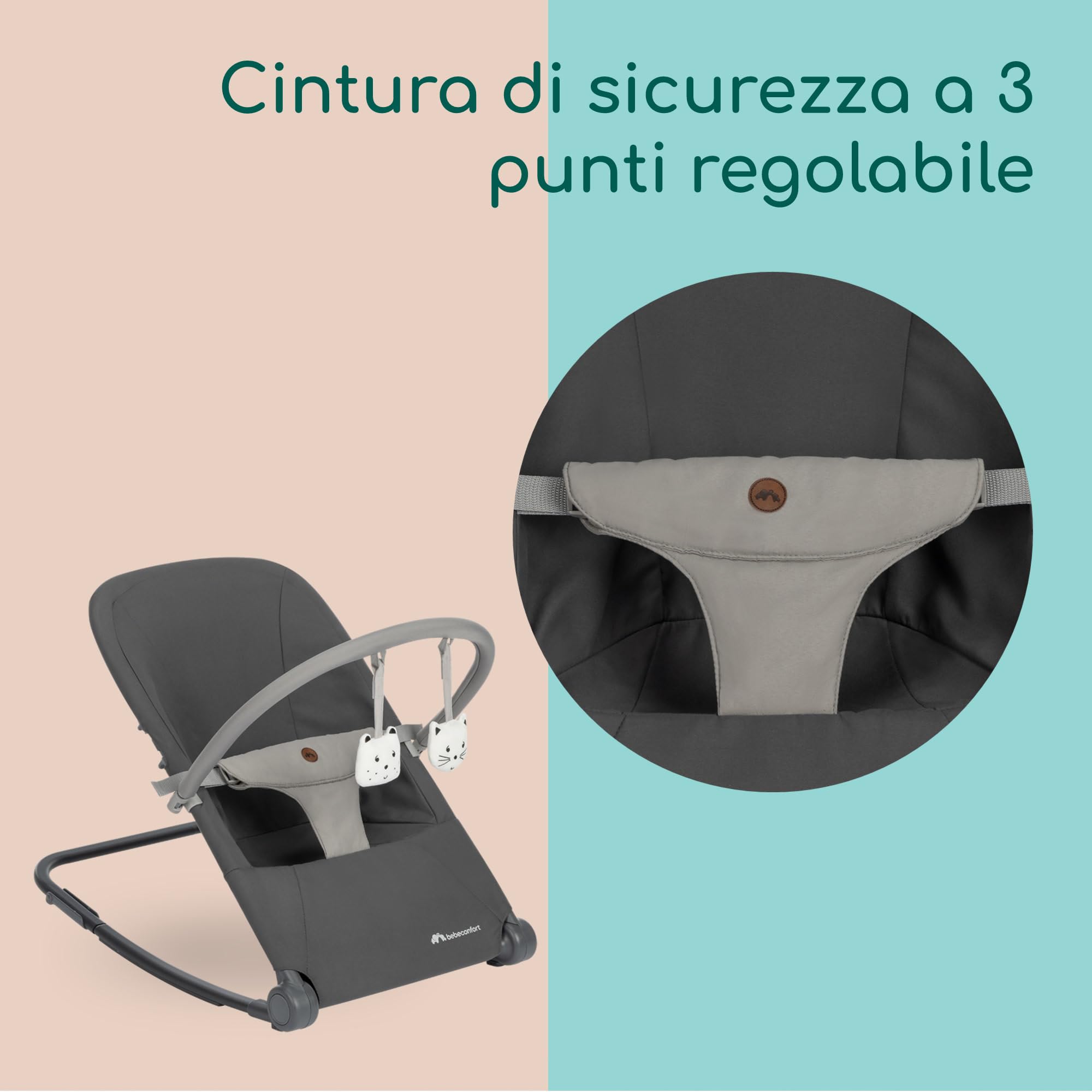 Bebé Confort Aster sdraietta Tinted Graphite reclinabile
