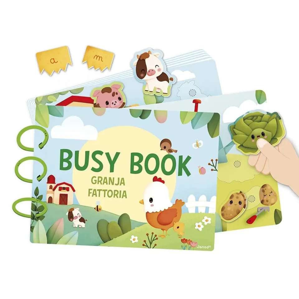 Janod Busy Book Fattoria libro attività 20 pagine