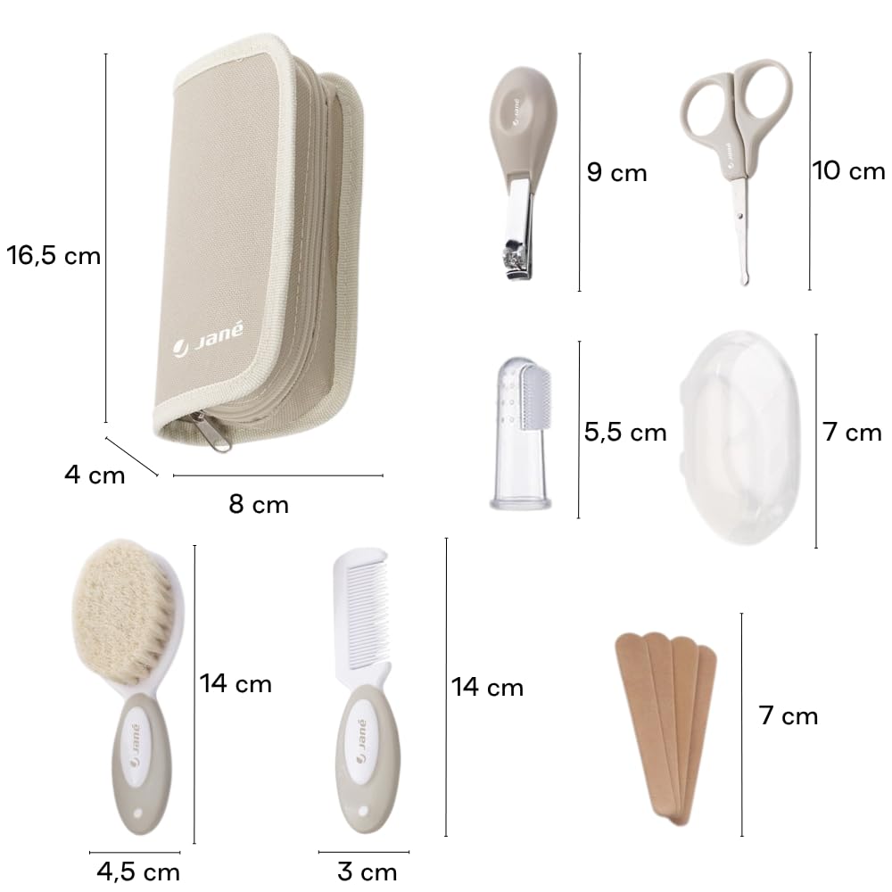 Jané set igiene bambino 8 pezzi beige
