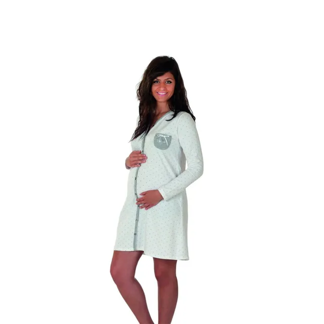 Premamy Clinica M1452/11 camicia notte manica lunga grigia