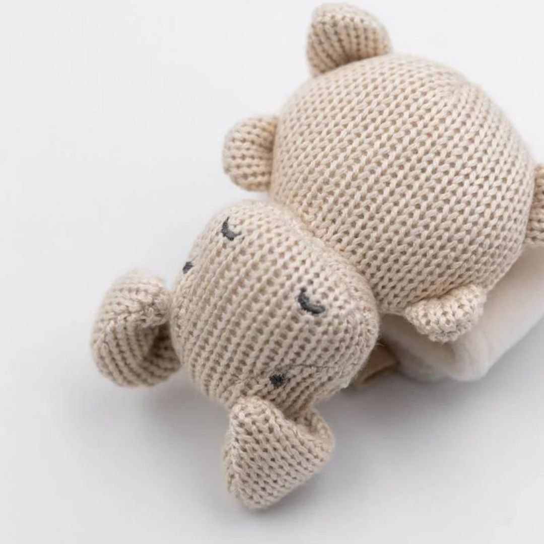 Bamboom Hippo braccialetto giochino in maglia di bambù