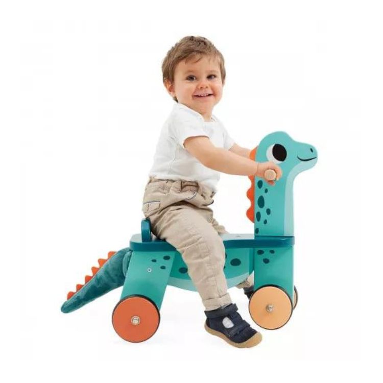 Janod Portosaurus cavalcabile dino legno 12 mesi+