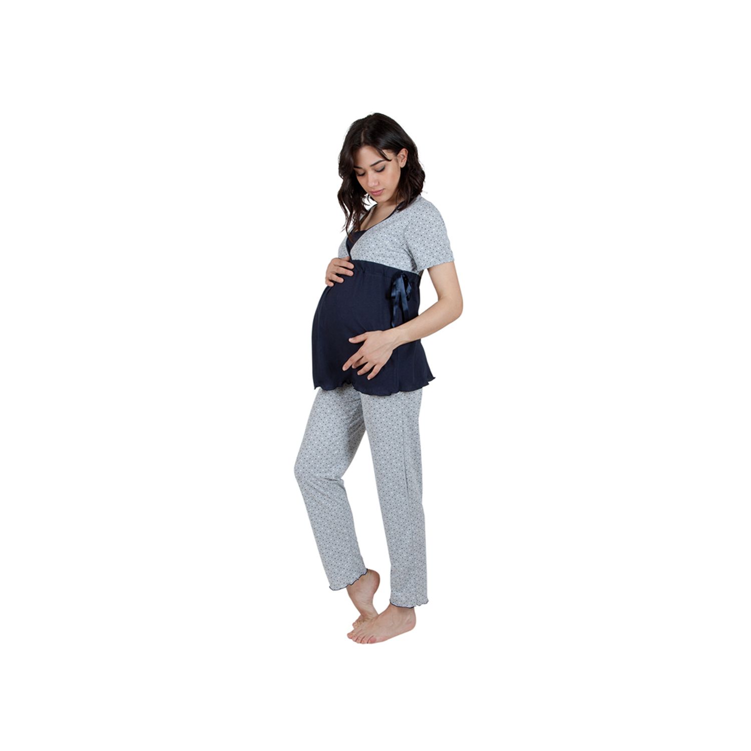 Premamy M1552/11 Pigiama Premaman mezza manica 100% cotone
