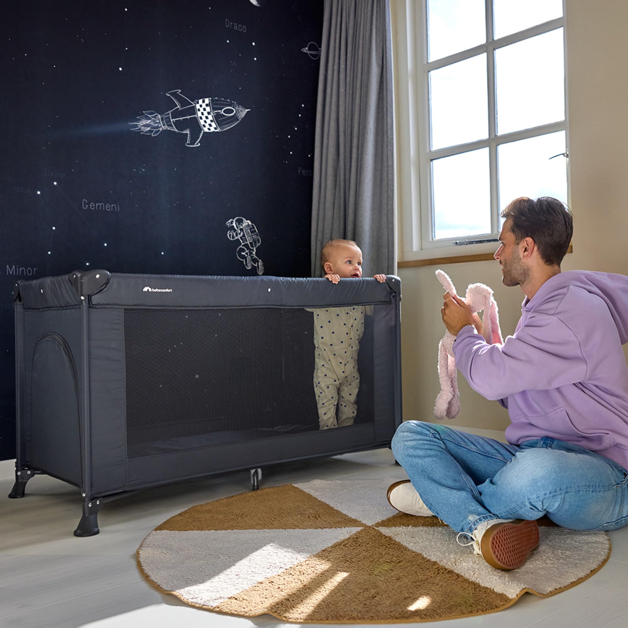 Bebé Confort Sweet Dreams lettino viaggio Mineral Graphite con finestra