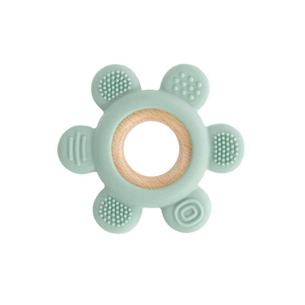 Jané Teether Massaggiagengive Silicone Legno Verde Mint senza BPA