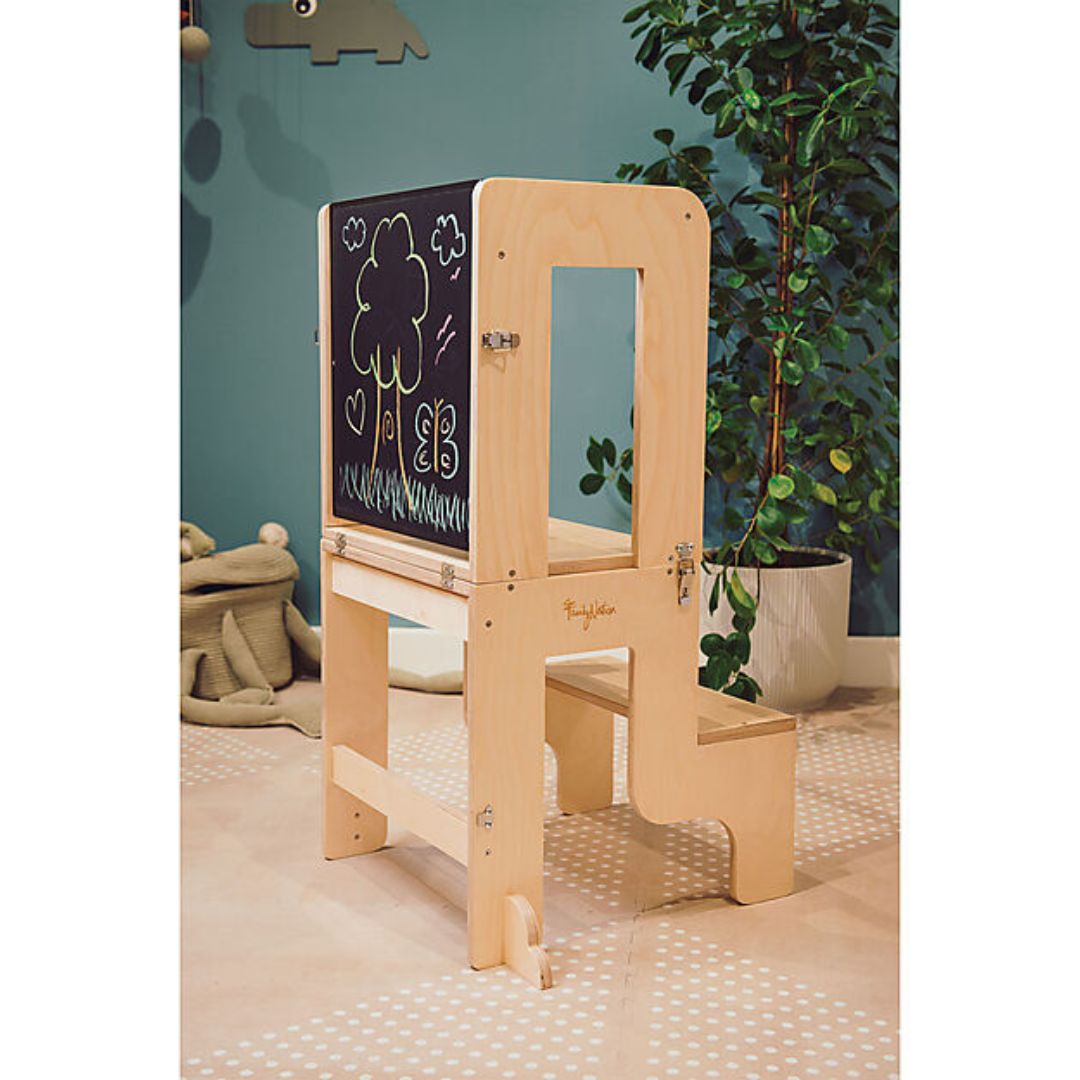 Family Nation torre montessori 3 in 1 con lavagna