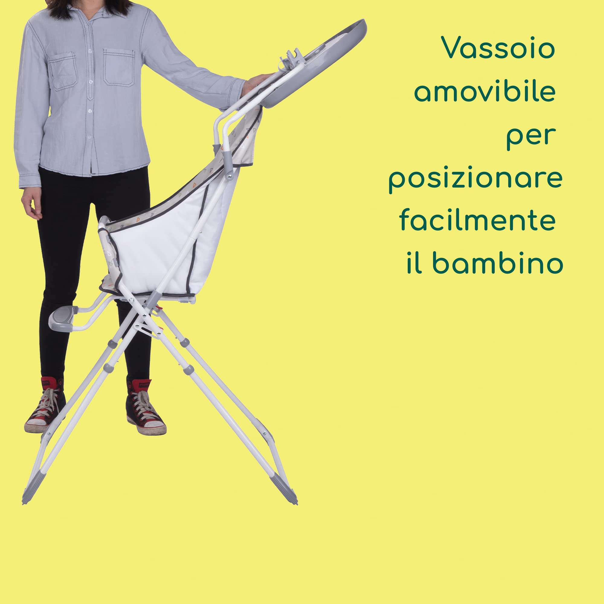 Bebé Confort Kanji seggiolone pappa Warm Grey pieghevole