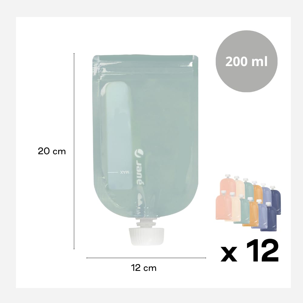 Jane sacchetti pappa riutilizzabili 200 ml 12 pezzi senza BPA