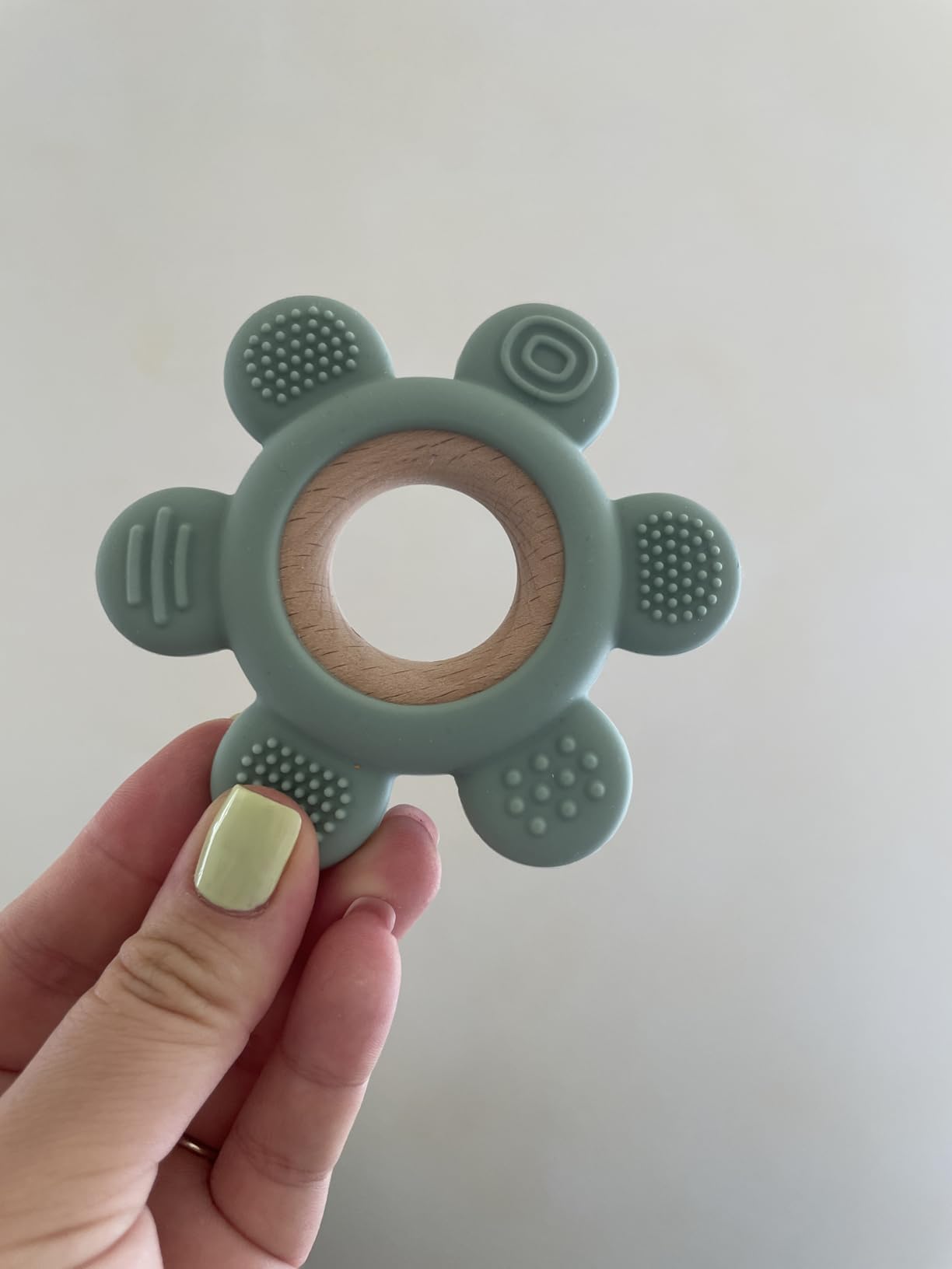 Jané Teether Massaggiagengive Silicone Legno Verde Mint senza BPA