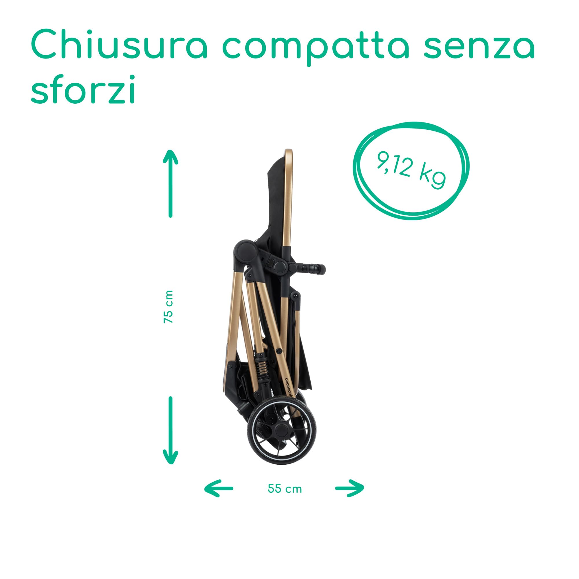Bebé Confort Zaria Trio passeggino 3 in 1 nero oro i-Size