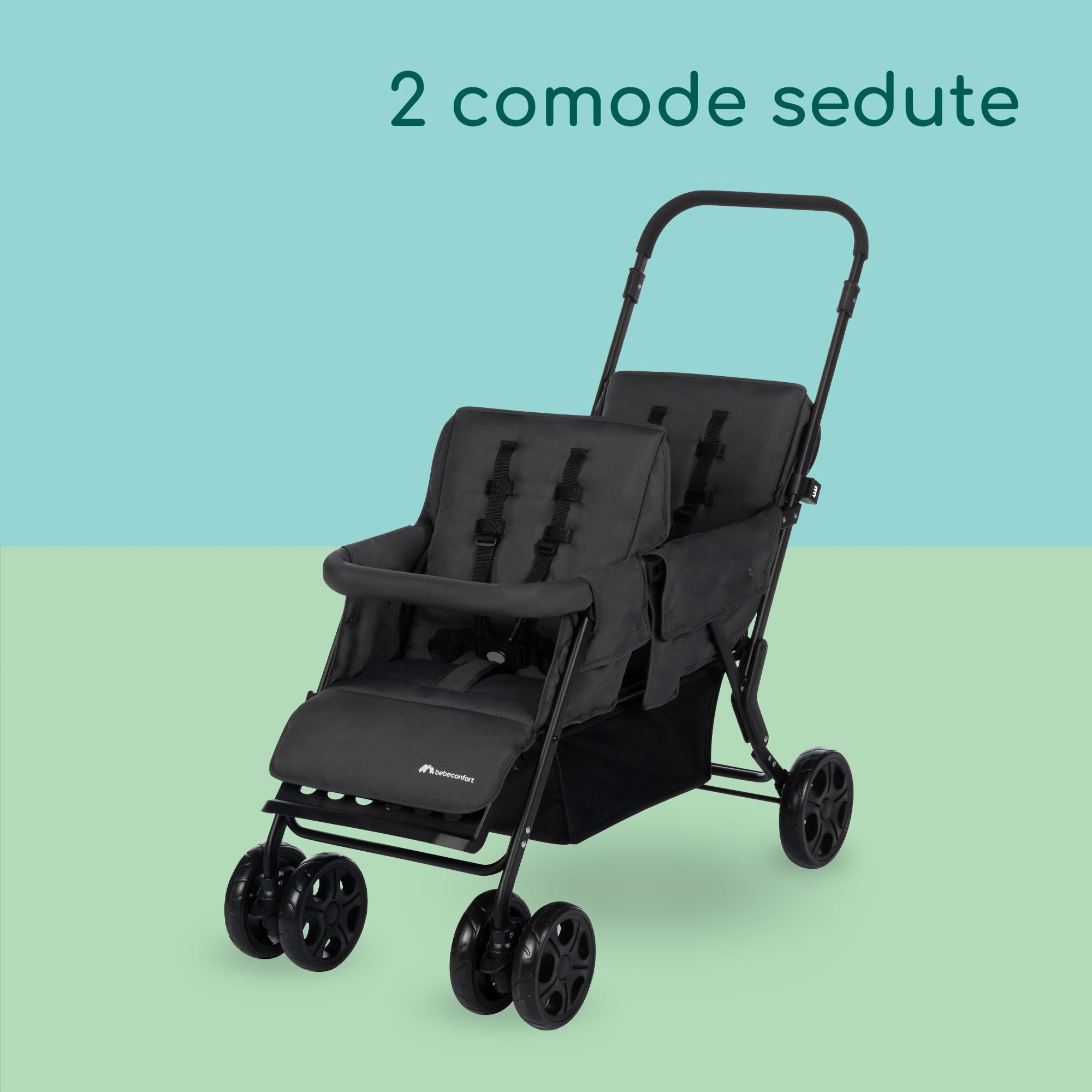 Bebé Confort Teamy passeggino gemellare Mineral Graphite doppio