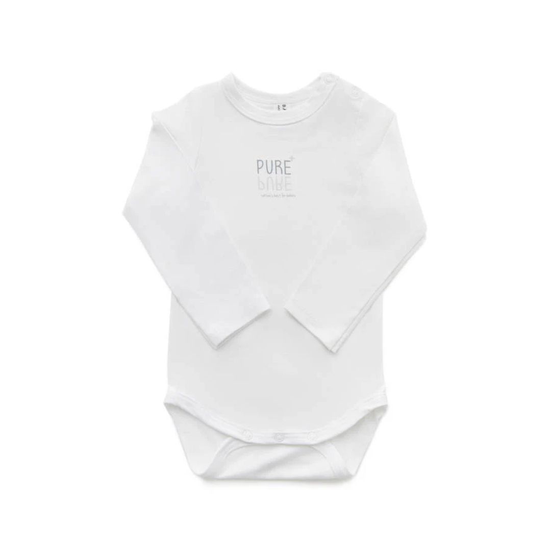 Bamboom body maniche lunghe bianco fibra di bambù