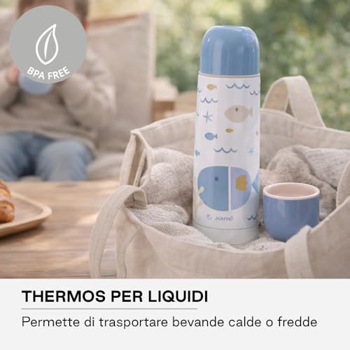 Jané Thermos Liquidi 50 cl Acciaio Inox Blu 10 Ore