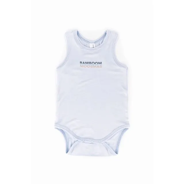Bamboom body canottiera neonato azzurro fibra bambù estate