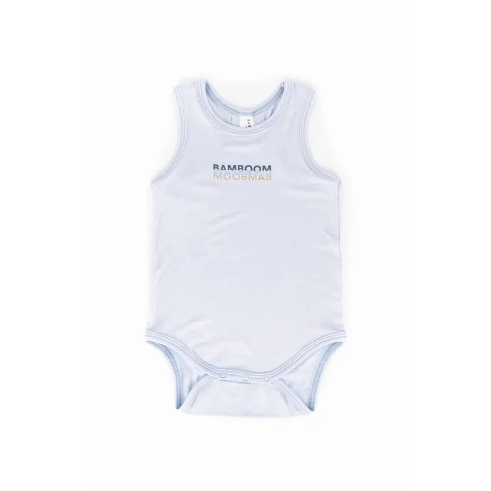 Bamboom body canottiera neonato azzurro fibra bambù estate