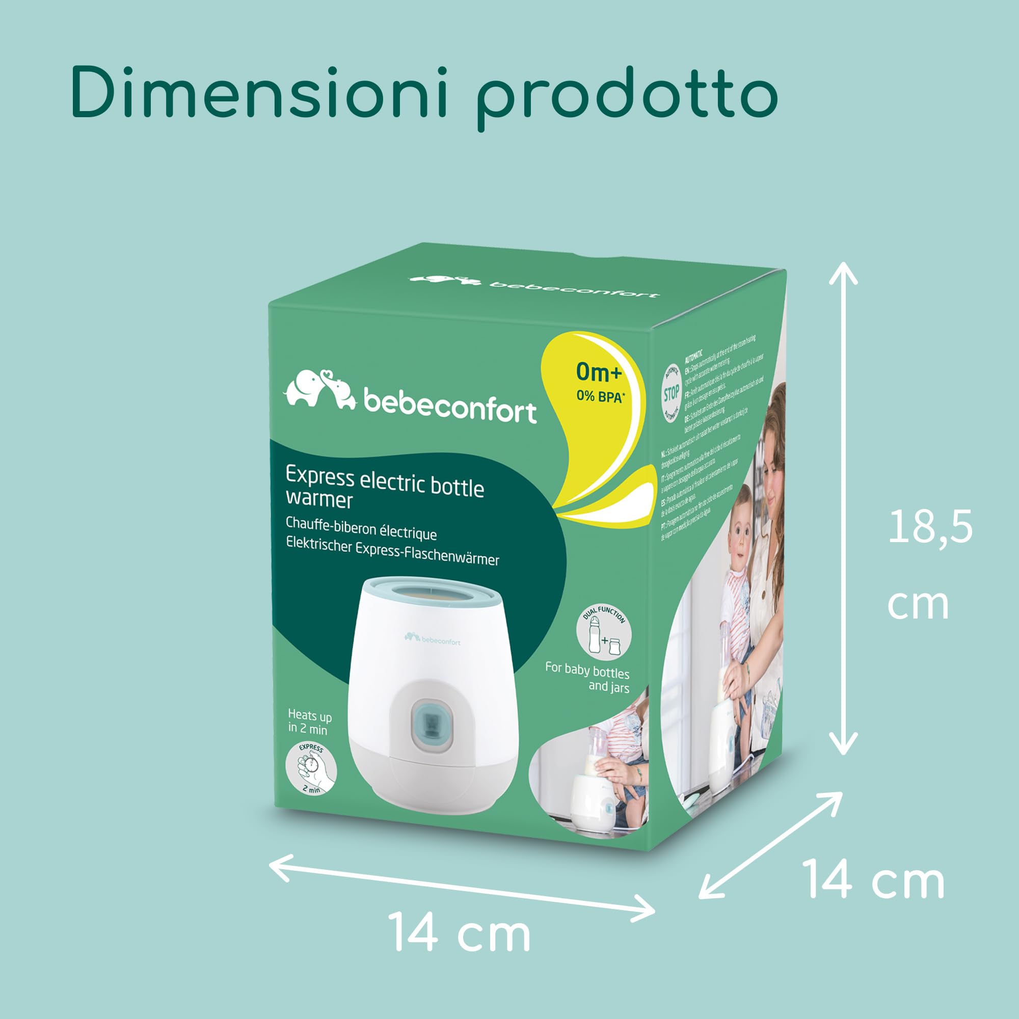 Bebé Confort Scaldabiberon Elettrico Bianco Verde rapido