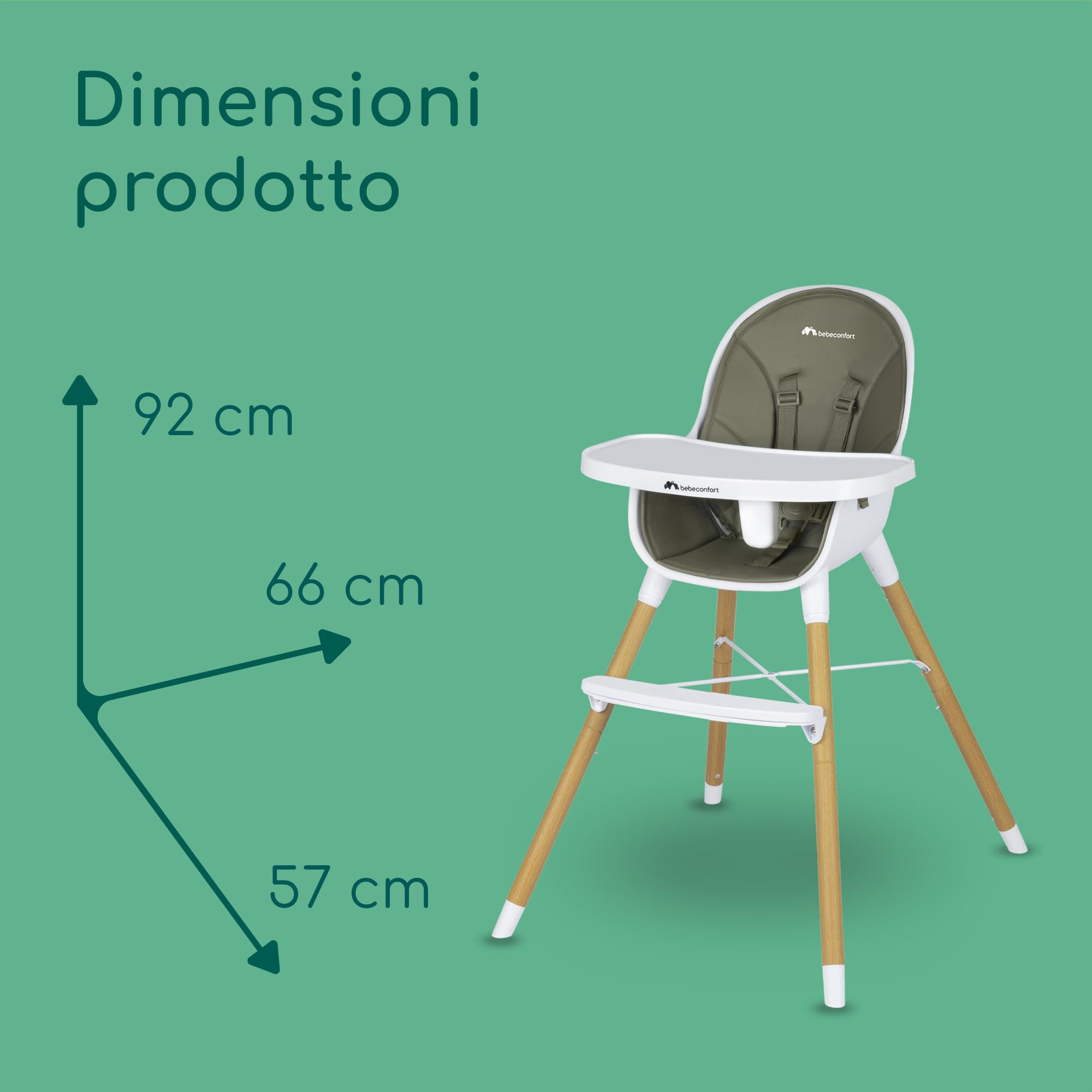 Bebé Confort Avista seggiolone pappa Mineral Green evolutivo 30 kg