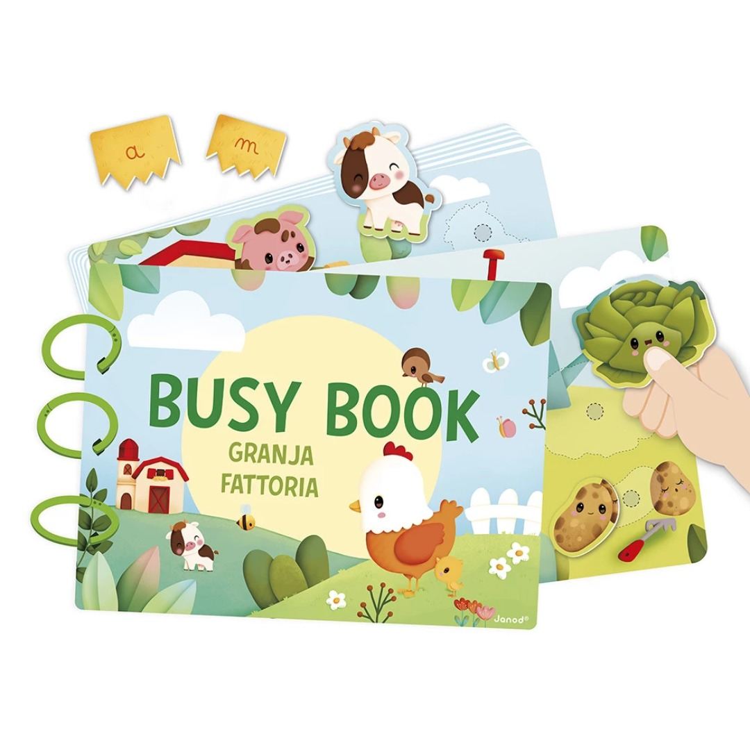 Janod Busy Book Fattoria libro attività 20 pagine