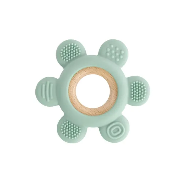 Jané Teether Massaggiagengive Silicone Legno Verde Mint senza BPA