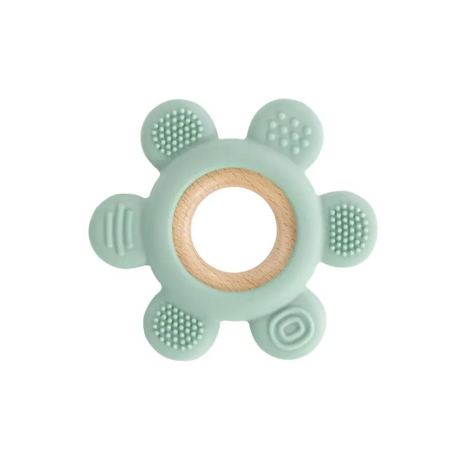 Jané Teether Massaggiagengive Silicone Legno Verde Mint senza BPA