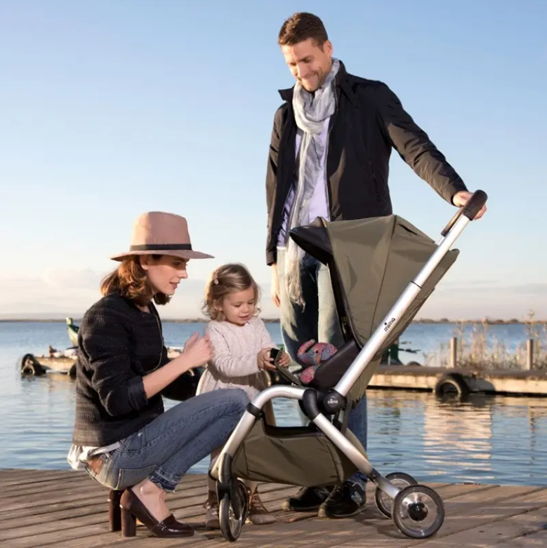 mima zigi duo passeggino con navicella verde oliva