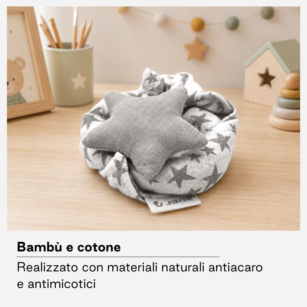 Jané Dou-Dou Star doudou neonato grigio bambù