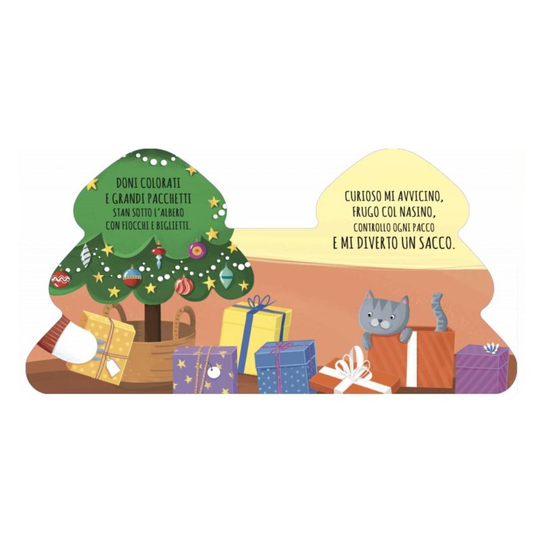 Sassi Natale Che Gioia libro sagomato bambini in rima iridescente