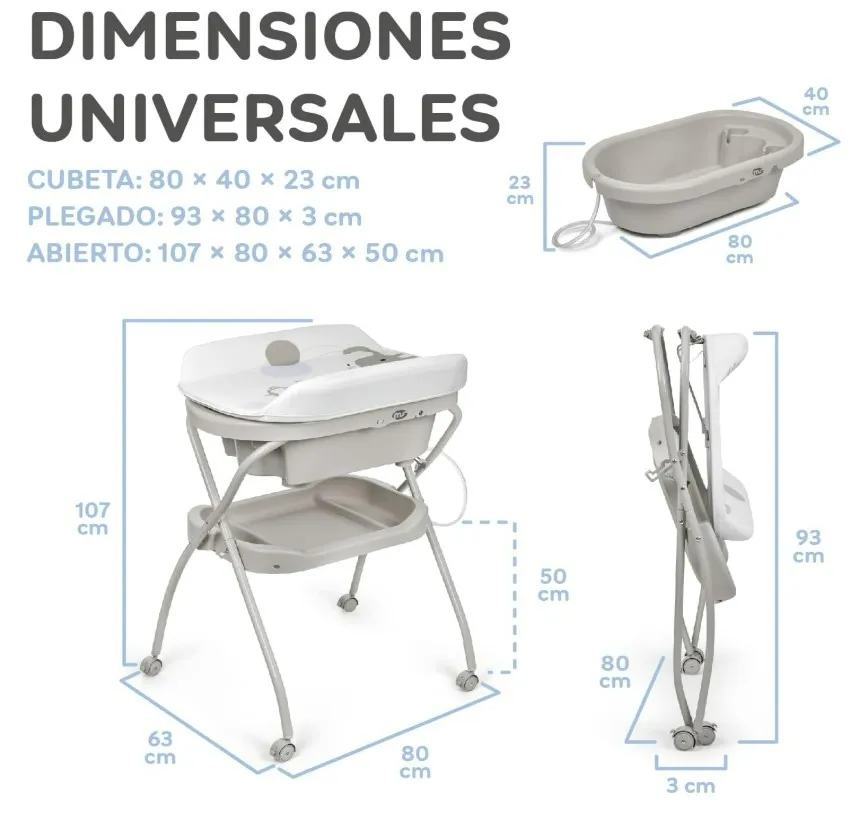 Innovaciones MS Bubble Vaschetta Fasciatoio 2 in 1 Altezza