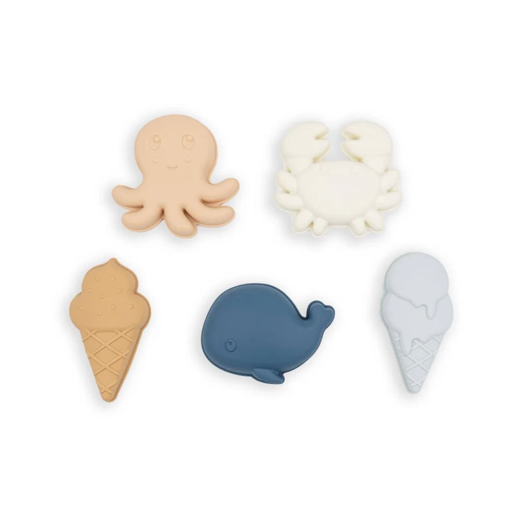 Bamboom set 5 formine silicone sabbia e vasca
