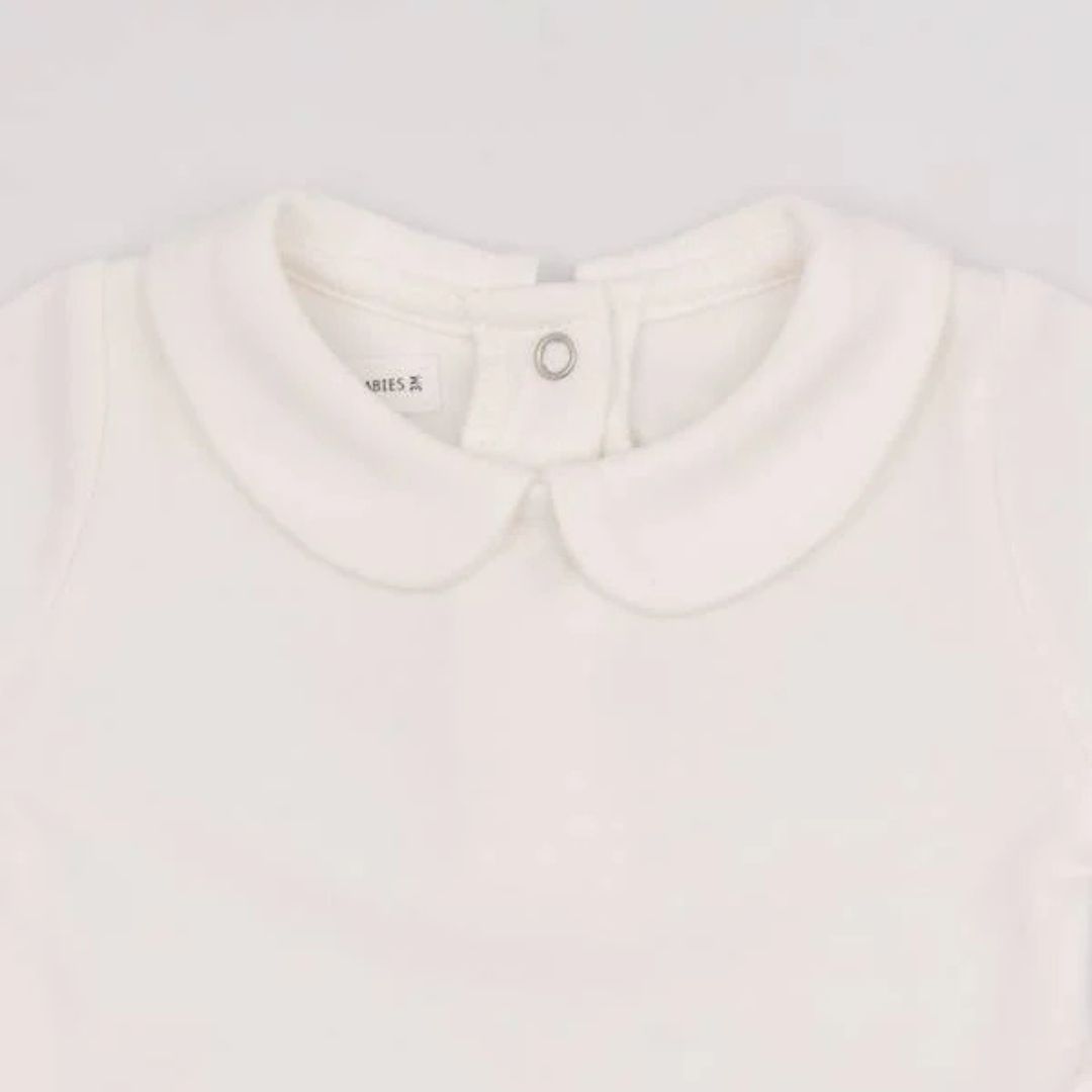 Bamboom Collo Tondo 111 body bimba maniche lunghe off-white bambù