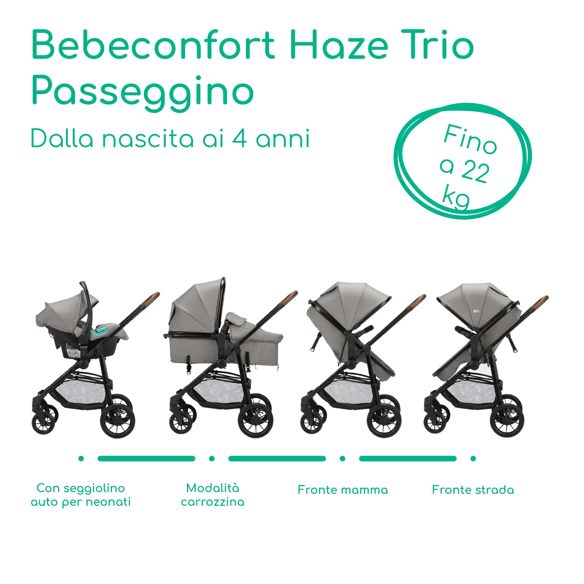Bebé Confort Haze trio passeggino Tinted Stone i-Size