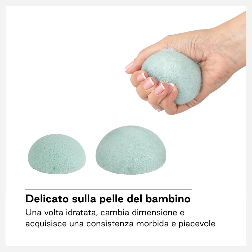Jané Spugna Konjac Neonato Bagnetto x3 Pelli Sensibili