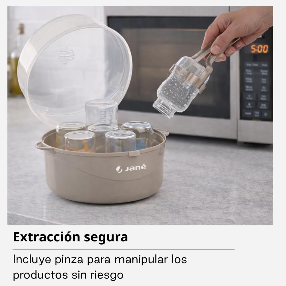 Jané sterilizzatore microonde 6 biberon grigio