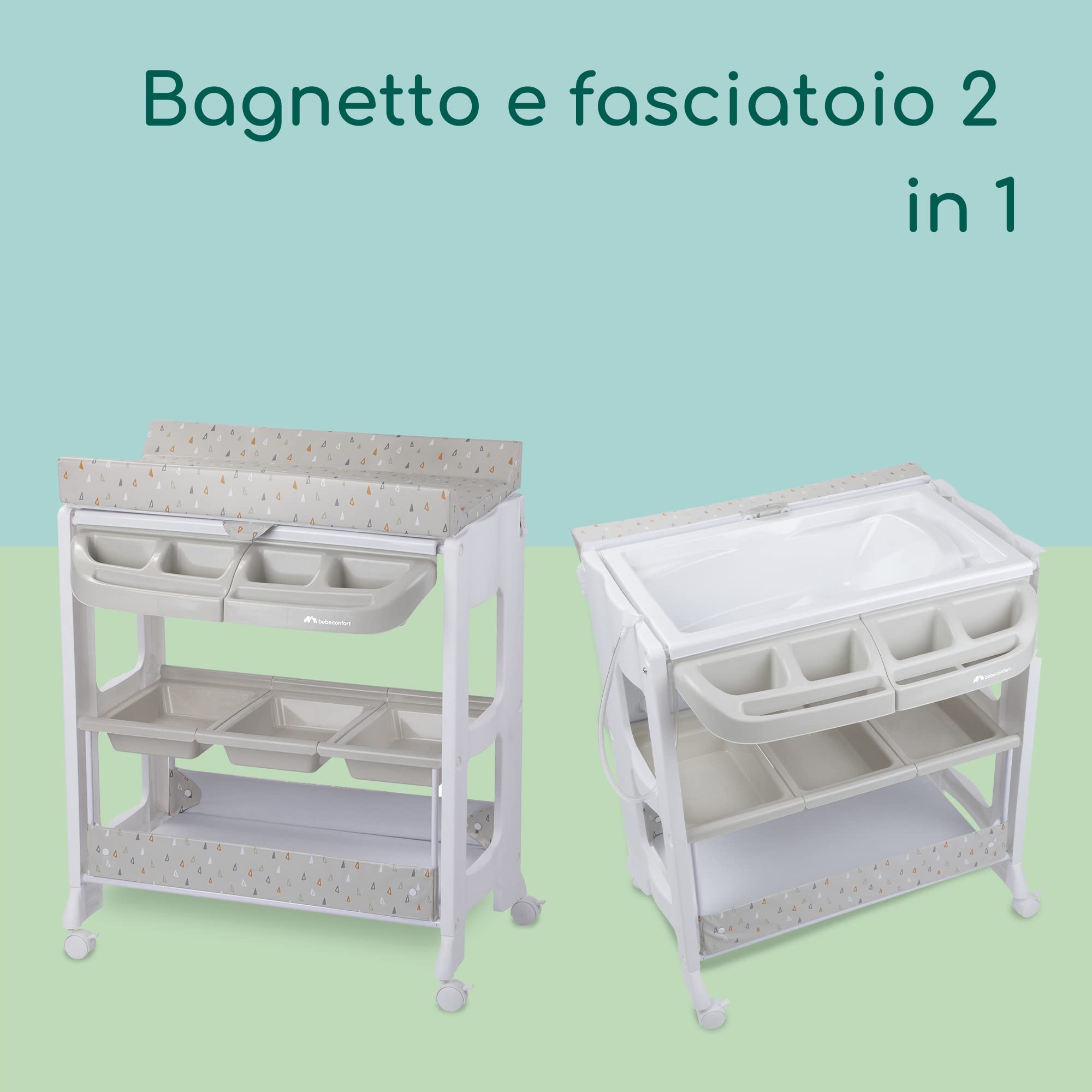 Bebé Confort Dolphy fasciatoio bagnetto Warm Grey con ruote