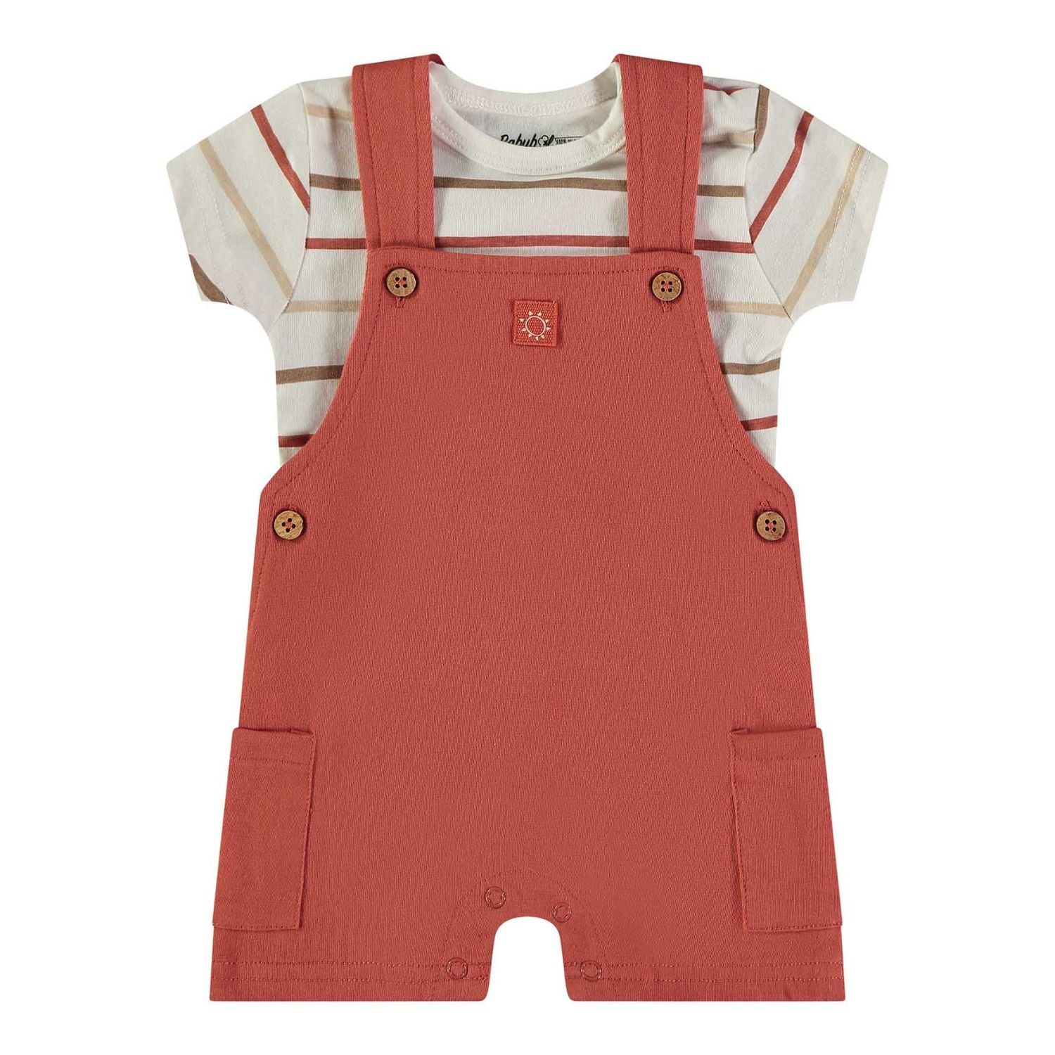 Wonderlife Salopette 160451 completo 2 pezzi cotone terracotta