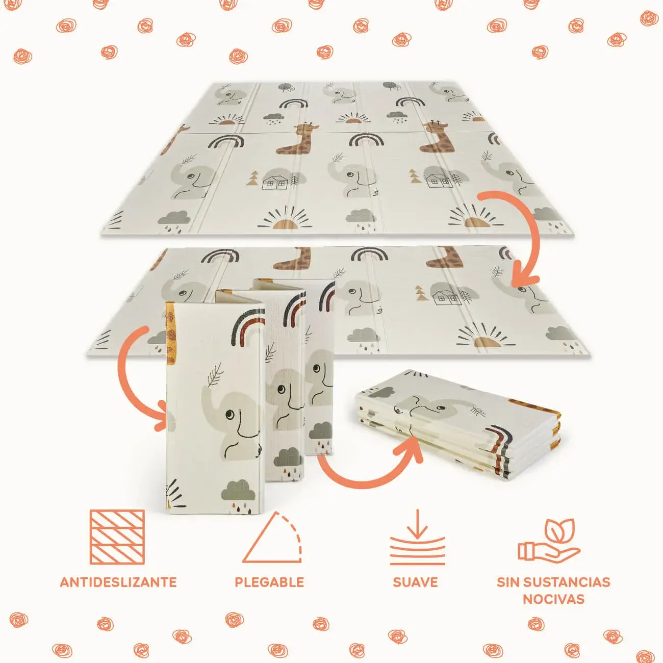 Innovaciones MS Fancy tappetino gioco imbottito reversibile