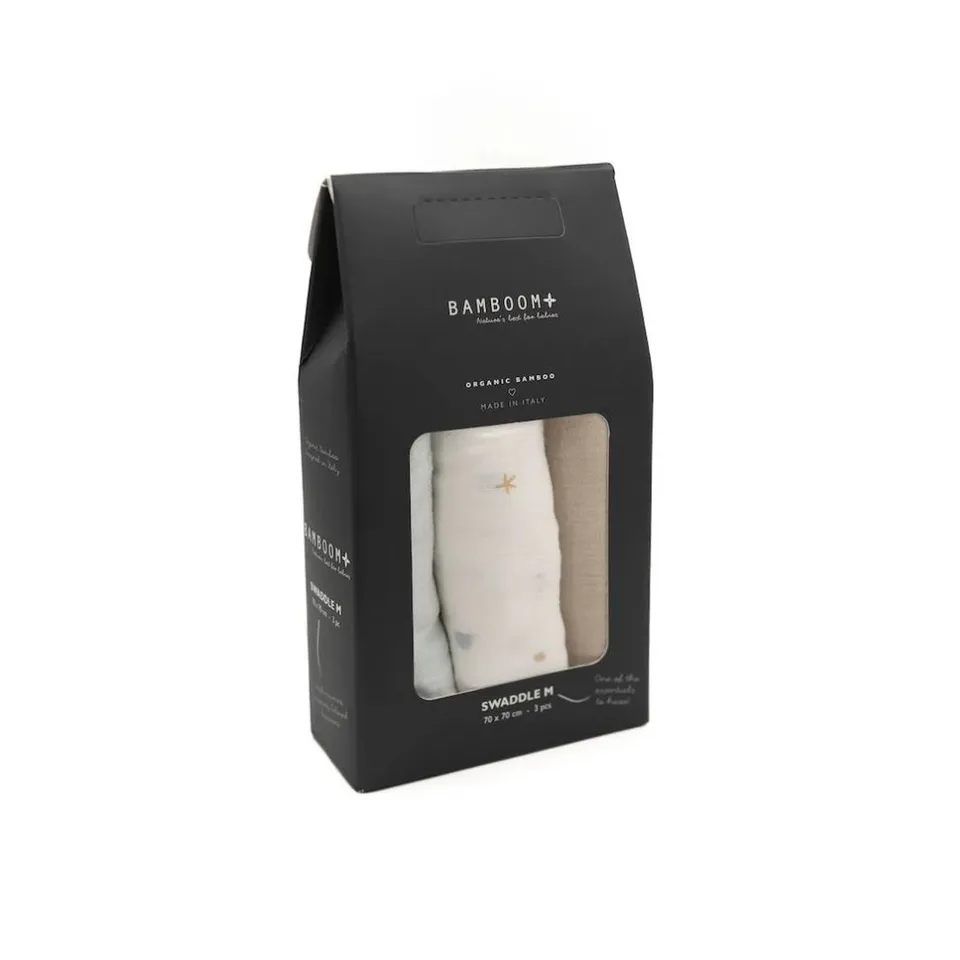 Bamboom Swaddle Medium mussole 70x70 3 pezzi bambù