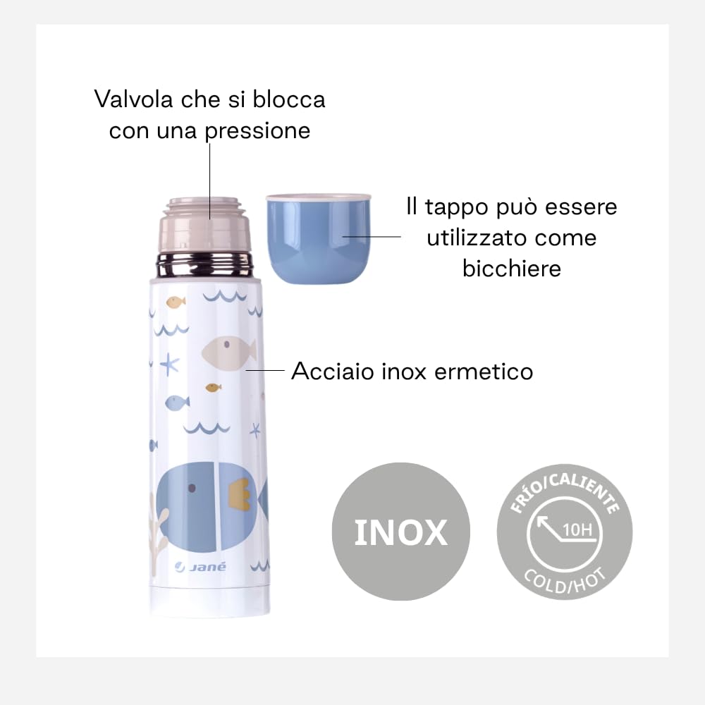 Jané Thermos Liquidi 50 cl Acciaio Inox Blu 10 Ore