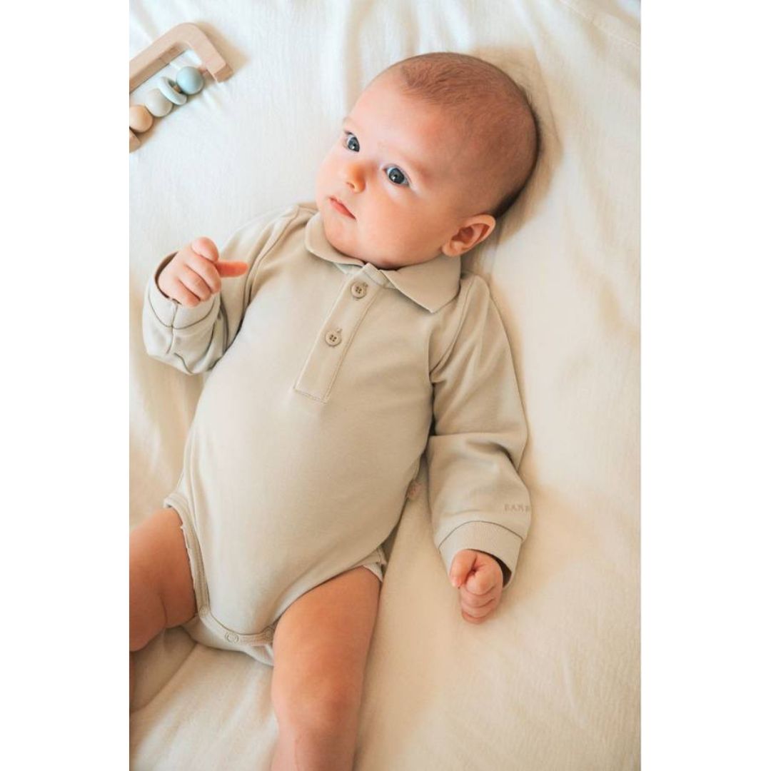 Bamboom Body Polo bimbo maniche lunghe naturale