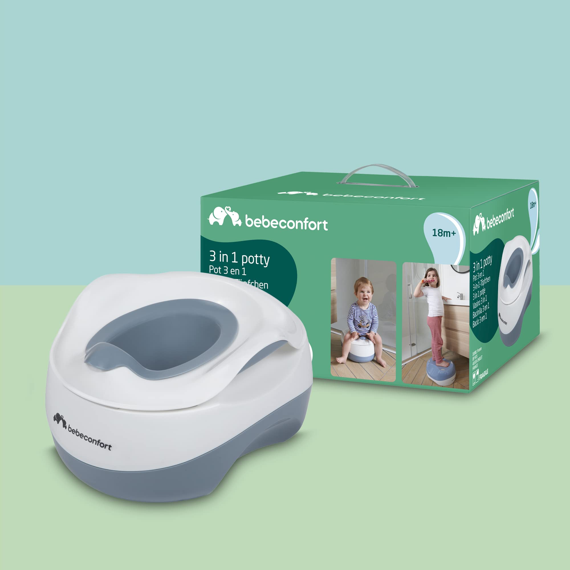 Bebé Confort 3-in-1 Vasino Multifunzione Bianco Grigio 18 Mesi+