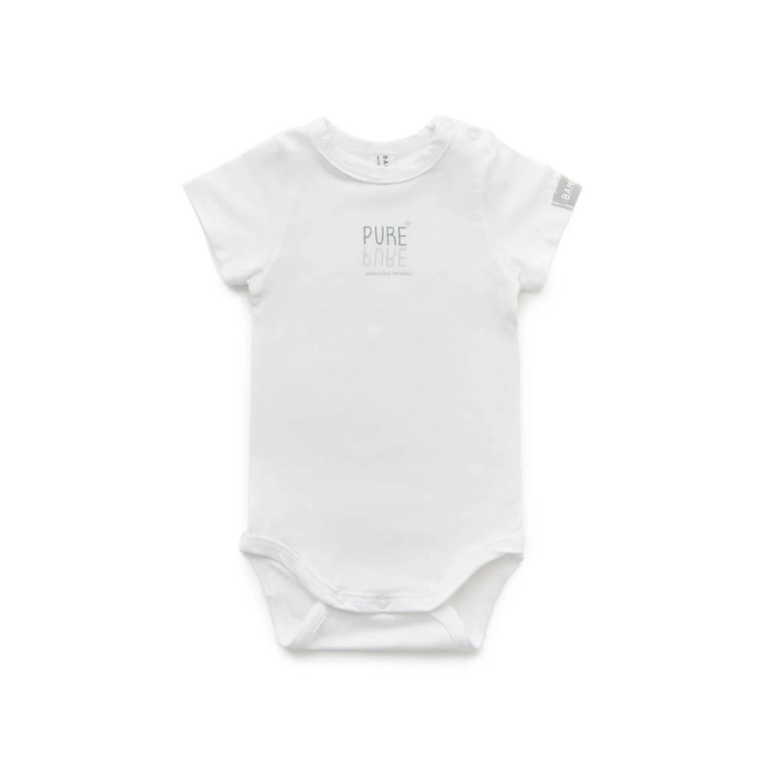 Bamboom body maniche corte bianco neonato bambù